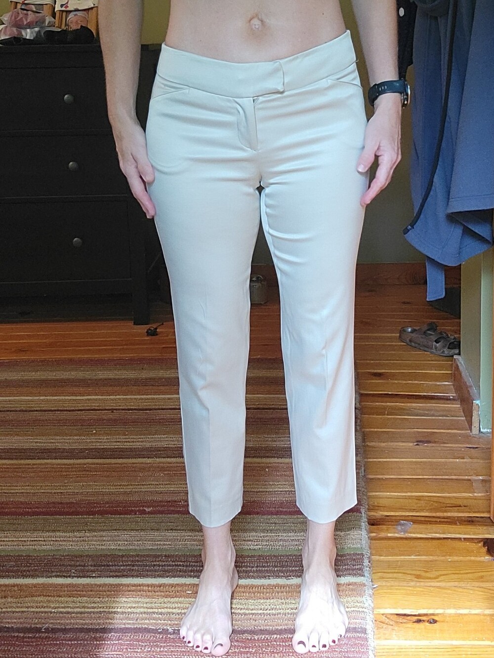 Nw Directions Women's Cropped Slim Dress Pants in Light Taupe